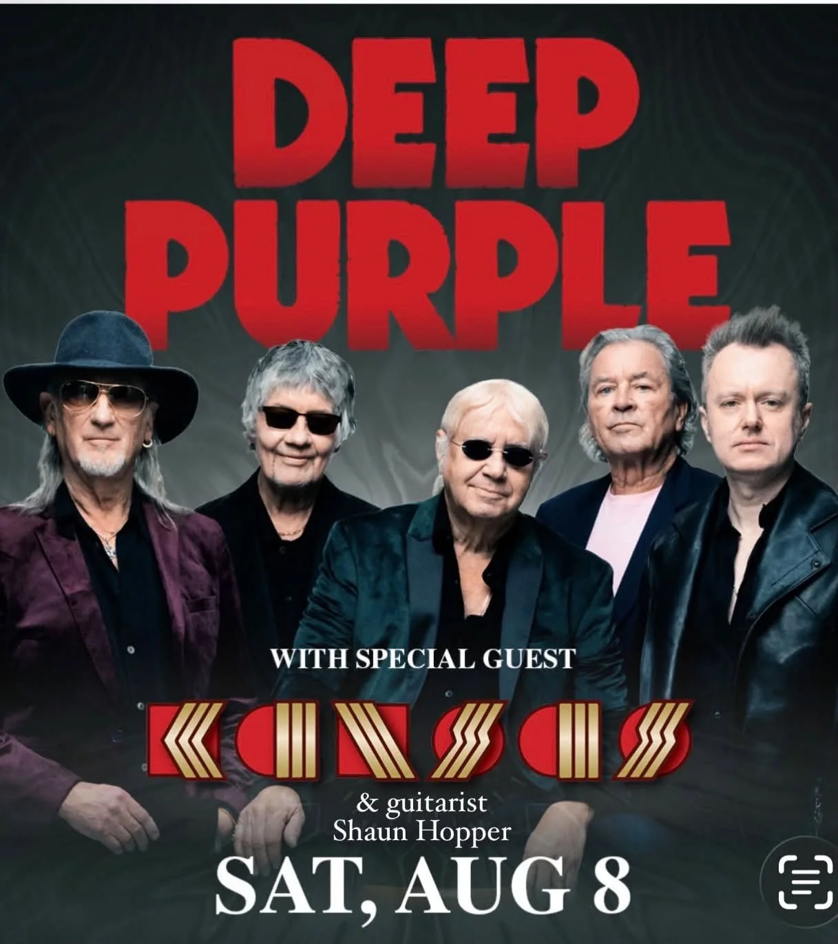Deep Purple with Kansas and special guest guitarist Shaun Hopper event artwork