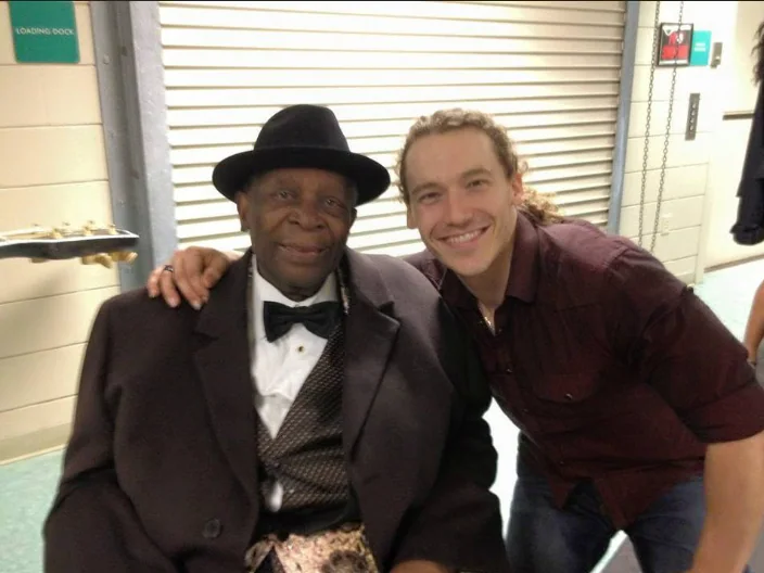 B.B. King and Shaun Hopper smiling together